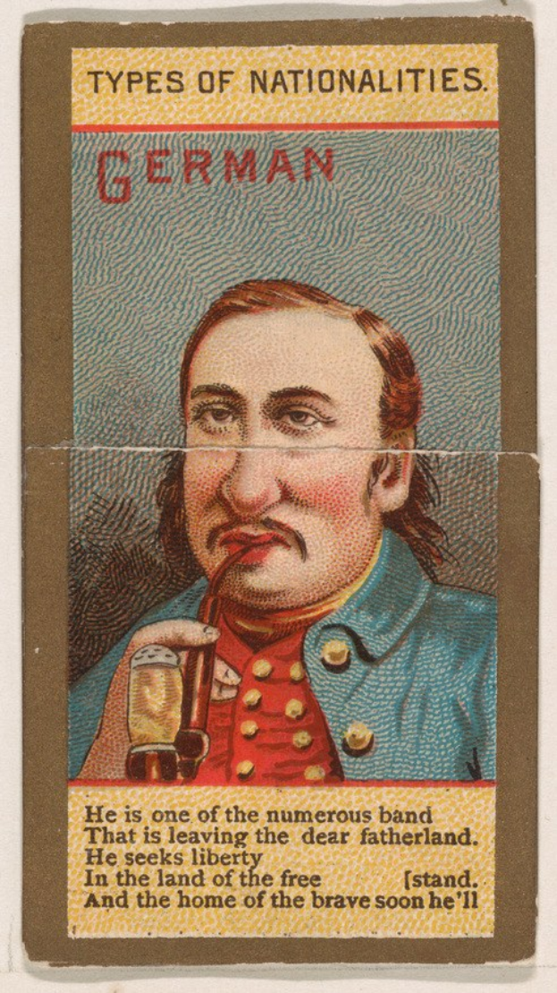 Ein Plakat eines Mannes in militärischer Uniform, der ein Glas Bier hält, mit dem Text "deutsch" sichtbar.